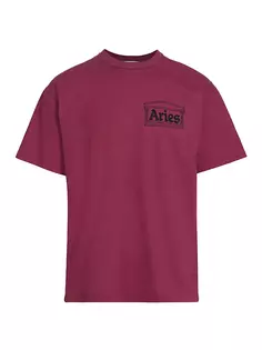 Хлопковая футболка Temple с короткими рукавами Aries, цвет burgundy
