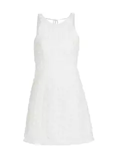 Текстурированное мини-платье Quintette Aje, слоновая кость