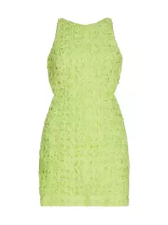 Текстурированное мини-платье Quintette Aje, цвет light lime green
