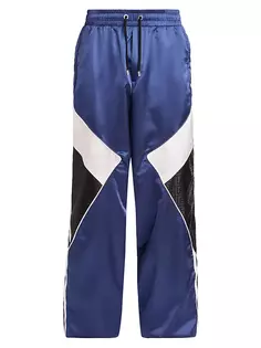 Атласные спортивные брюки с монограммой Balmain, синий