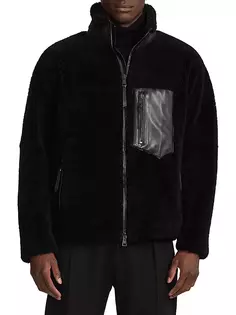 Куртка на молнии из овчины Ralph Lauren Purple Label, черный