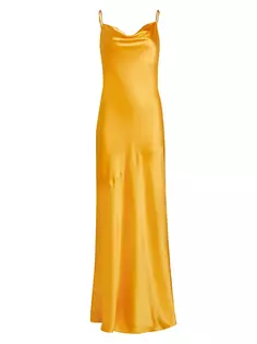 Платье макси из шелкового атласа Arianne L&apos;Agence, цвет citrine L'agence