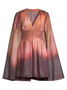 Мини-платье-накидка с V-образным вырезом Hope For Flowers, цвет sunset abstract