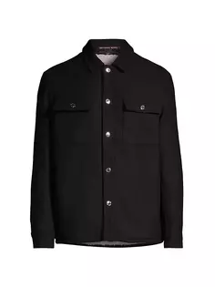 Куртка-рубашка Melton из смесовой шерсти Michael Kors, цвет midnight