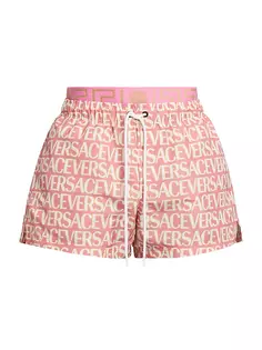 Шорты для плавания с логотипом Versace, цвет pink ivory