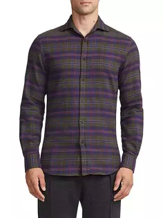Рубашка в клетку на пуговицах спереди Ralph Lauren Purple Label, мультиколор