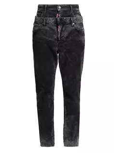 Вельветовые джинсы скинни Twin Pack Dsquared2, черный