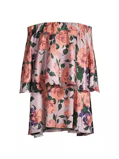 Многоярусное мини-платье с открытыми плечами Hope For Flowers, цвет mauve rose