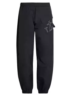 Спортивные штаны в стиле джоггер с перекрученной тканью Jw Anderson, черный