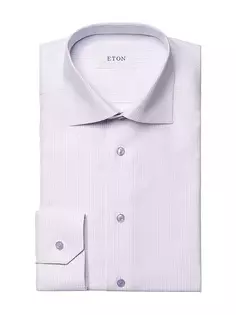 Рубашка современного кроя из текстурированного хлопка и тенселя Eton, фиолетовый