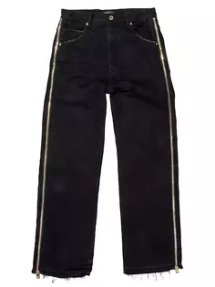 Широкие джинсы свободного кроя с боковой молнией Purple Brand, черный