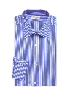 Полосатая классическая рубашка Charvet, синий