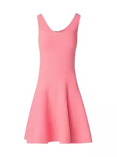 Вязаное платье-миди с круглым вырезом Akris Punto, цвет flamingo