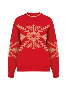 Шерстяной свитер Hakuba со снежинками Knitss, красный