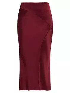 Юбка миди из эластичного шелка Sorelle Veronica Beard, темно-бордовый