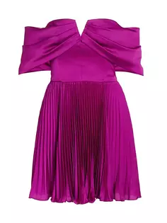 Атласное мини-платье Tilly с открытыми плечами Amur, фиолетовый