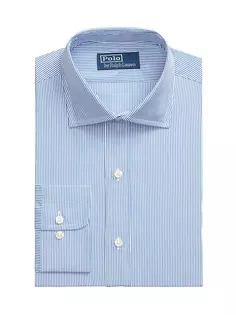 Роскошная классическая рубашка из поплина Polo Ralph Lauren, цвет carolina blue white