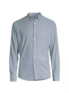 Рубашка с подветренной стороны и пуговицами спереди без защипов Mizzen+Main, цвет ashley blue