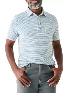 Полосатая рубашка-поло Faherty Brand, цвет salt wash ind stripe
