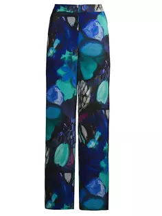 Креповые брюки Kayla с цветочным принтом Ungaro, синий