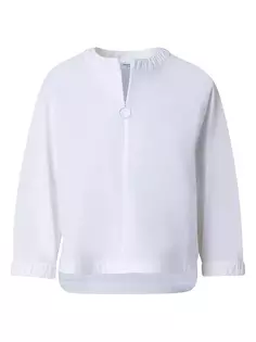 Хлопковая блузка на молнии спереди Akris Punto, цвет cream