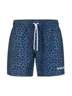 Быстросохнущие шорты для плавания с животным принтом Hugo, синий
