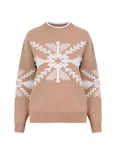 Шерстяной свитер Hakuba со снежинками Knitss, цвет camel ecru