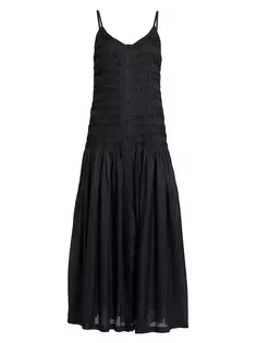 Шелковое платье Holkham со сборками Figue, черный