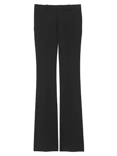 Расклешенные брюки из шерстяного габардина Saint Laurent, черный