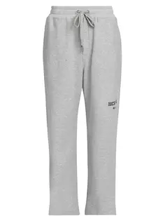 Потертые спортивные штаны прямого кроя с логотипом Dolce&amp;Gabbana, серый