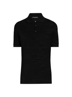 Рубашка-поло с флокированием Dolce&amp;Gabbana, черный