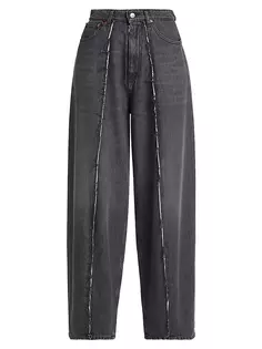 Прямые джинсы с брызгами краски Mm6 Maison Margiela, серый