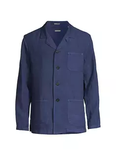 Куртка-рубашка из хлопка и кашемира Florida Massimo Alba, синий
