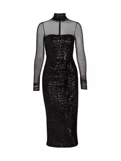Платье миди Morika с иллюзией Chiara Boni La Petite Robe, черный