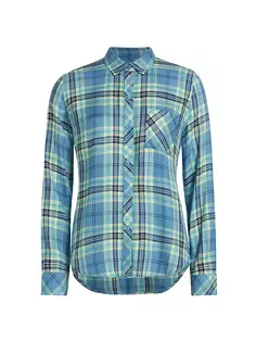 Рубашка Hunter в клетку на пуговицах спереди Rails, цвет bluebell citron