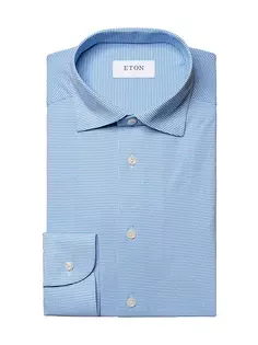 Рубашка приталенного кроя, эластичная в четырех направлениях Eton, синий