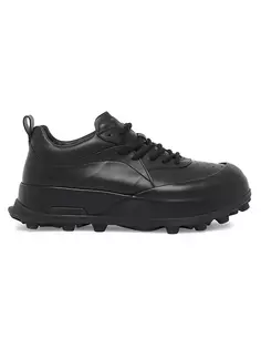 Кожаные ботинки на шнуровке Jil Sander, черный