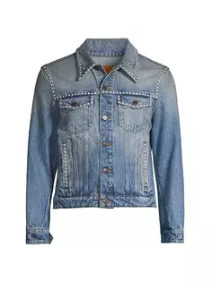 Джинсовая куртка Trucker с люверсами Blk Dnm, цвет vintage blue studs