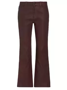 Кожаные укороченные расклешенные брюки Atm Anthony Thomas Melillo, шоколад