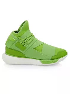 Высокие кеды Qasa Adidas Y-3, цвет team rave green