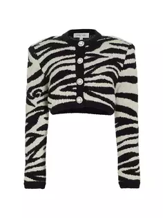 Кардиган шерстяной жаккардовой вязки Clover Ronny Kobo, цвет zebra