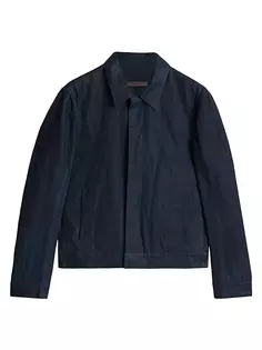 Льняная куртка Lucas со скрытой планкой John Varvatos, синий