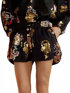 Шелковые шорты Alice с цветочным принтом Cynthia Rowley, мультиколор