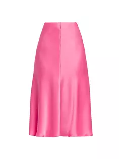 Атласная юбка длиной до колена Stella Mccartney, ярко-розовый