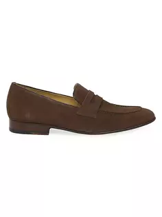 Замшевые лоферы Pompei A. Testoni, цвет espresso suede calf