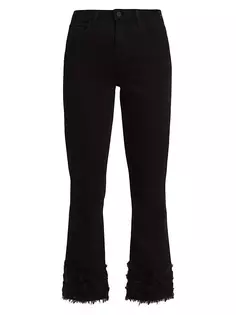 Укороченные джинсы Tati с завышенной талией и манжетами с перьями L&apos;Agence, черный L'agence