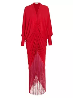 Платье Rosalyn из джерси с бахромой Silvia Tcherassi, цвет rouge