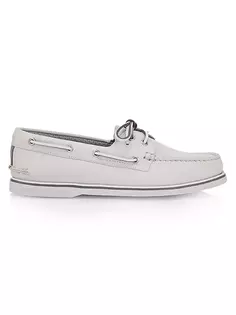 Оригинальные кожаные топсайдеры с золотой чашкой Sperry, белый