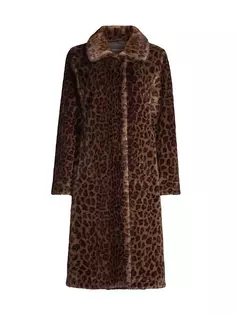 Пальто из искусственного меха с леопардовым принтом Donna Karan New York, леопард