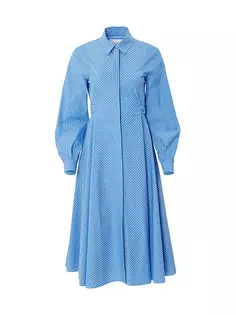 Платье-рубашка с поясом Carolina Herrera, синий